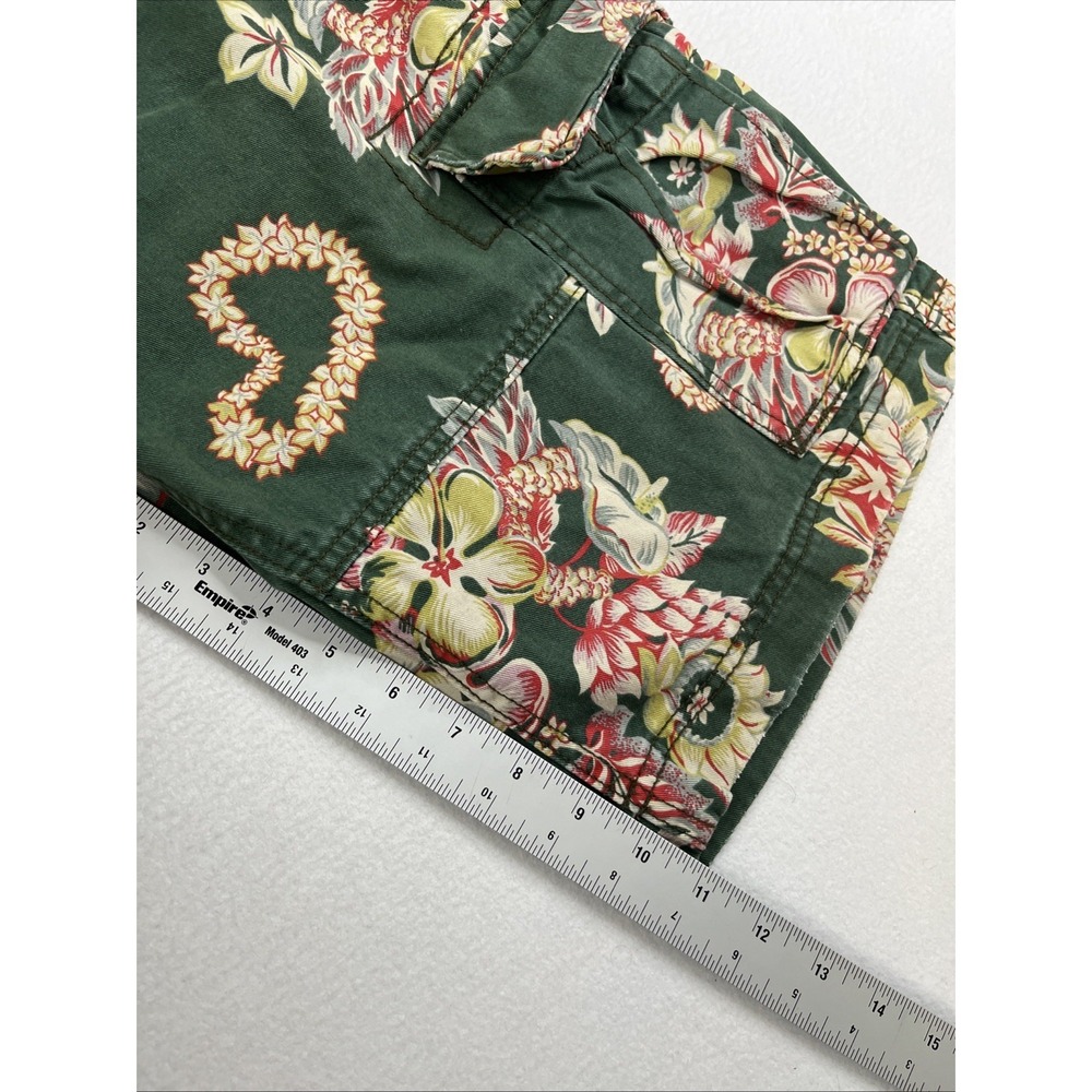 VTG Denim & Supply Ralph Lauren Cargo Shorts Mens Size 30 Green Floral Hawaiian - Picture 6 of 7